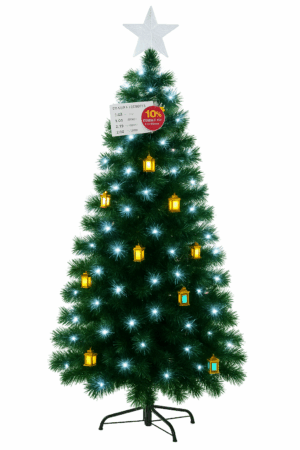 Árbol de navidad fibra óptica con faroles